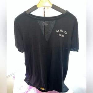 Lane Bryant short sleeve top Whatever I Tried mesh V neck 14/16 GUC